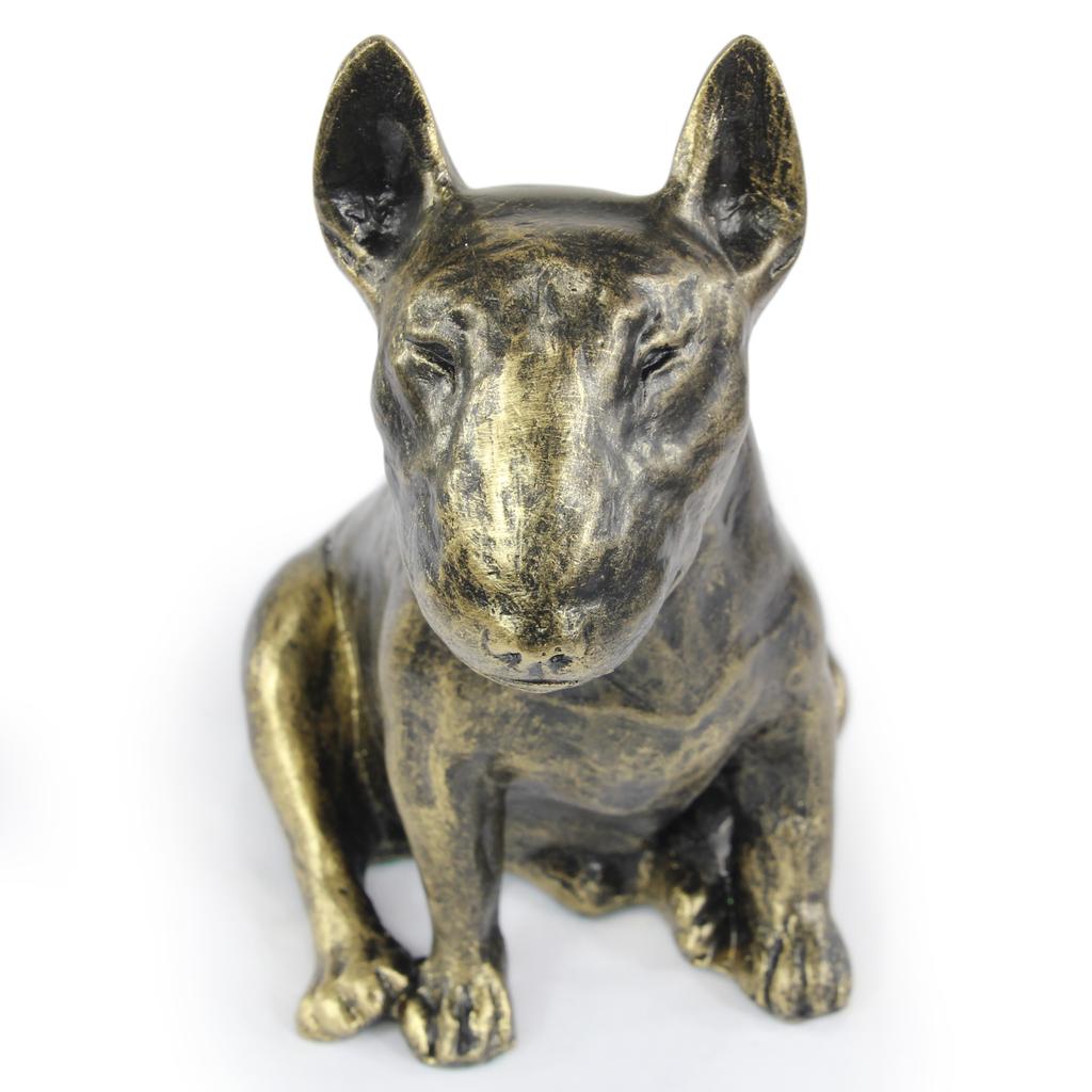 Bull Terrier, Bully I - dog statue, sitting dog for desk, decoration for the living room of a dog lover by Art-Dog