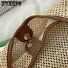 WTEMPO Женская тканая сумка ручной работы, винтажная большая сумка, универсальная тканая сумка из травы, большая вместительная сумка на одно плечо