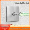 No-Drill Strong Adhesive Clothesline Hook for Outdoor Cement Walls