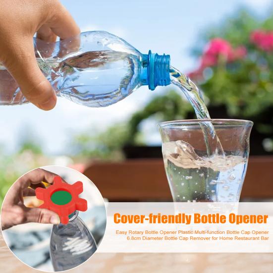 Легкая поворотная открывалка для бутылок Пластиковая многофункциональная открывалка для крышек бутылок Диаметр 6,8 см Съемник крышек для дома, ресторана, бара