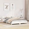 VidaXL Bed Frames and Headboard White 140x190 Cm Solid Pine Wood, Bedroom Furniture, Bed Base, Wooden Bed, Bed, Bed 850741