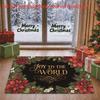 1pc, 2D Flat Printing, "Joy To the World" Christmas Floral Border Entry Mat, Colorful Non-slip, Machine-washable Mat, Suitable for Home Decor, Entrywa