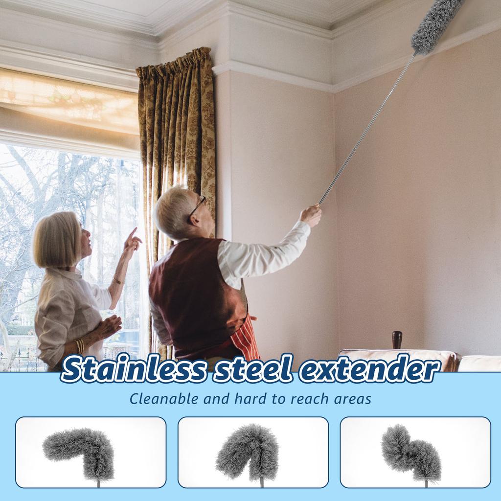 Duster Brush Microfiber Household Telescopic Long Handle Ceilings Fans Cleaning Car Furniture Gap Mop Brush Set