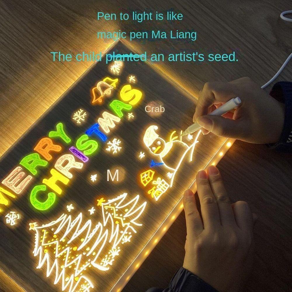 Dry Erase Board Acrylic Message Note Board LED Bedroom Night Lamp Gifts Note Board with Colors