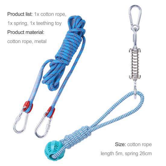 1Set Spring Cotton Rope Bite Resistant Relieve Boredom Lightweight Dogs Spring Pole Toys for Teddy