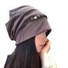 Autumn and winter vintage five-pointed star tassel beanie for women, large head circumference, face-slimming slouchy hat, Japanese style versatile