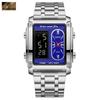 Роскошные часы для мужчин, модные кварцевые наручные часы, квадратные, золотые, из нержавеющей стали, водонепроницаемые, светящиеся, деловые часы
