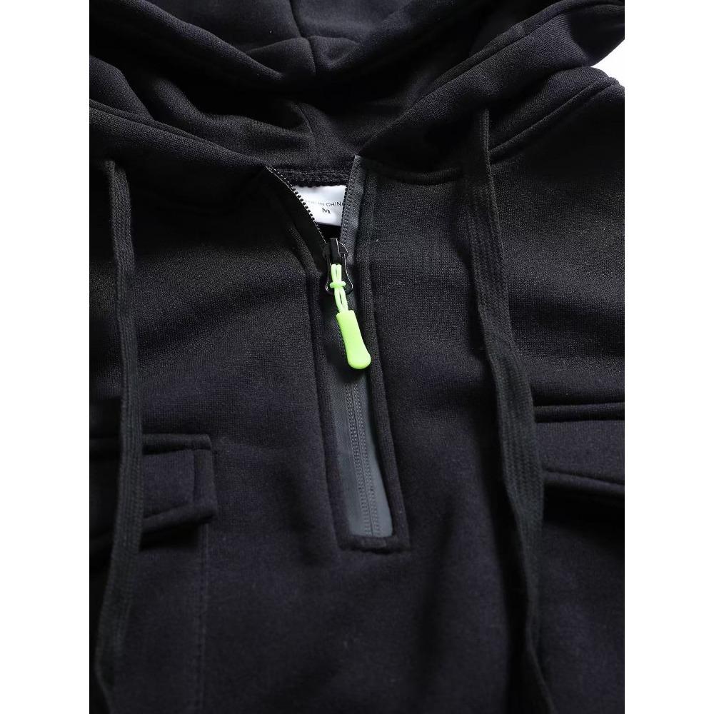 Новая мужская модная толстовка с капюшоном и множеством карманов