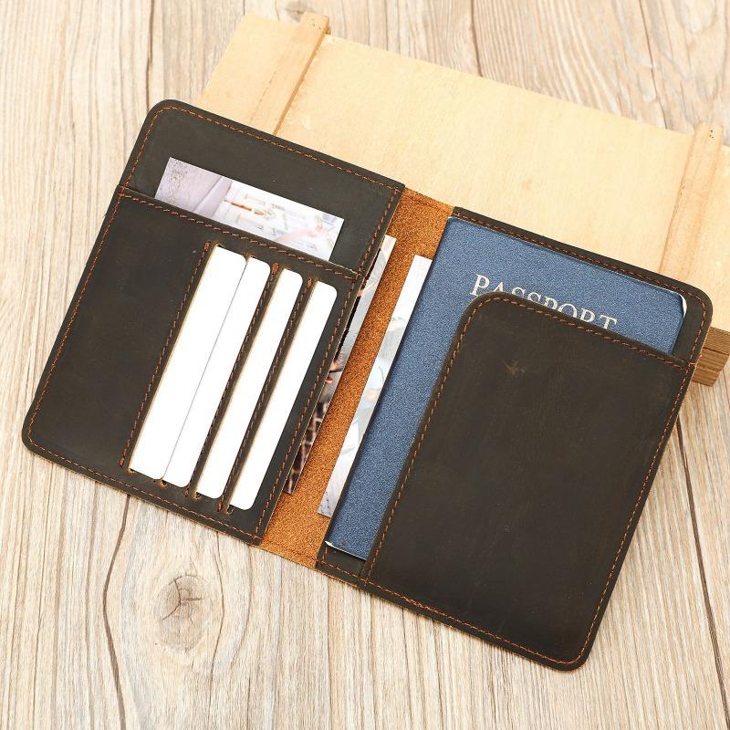 Ретро Кожа Crazy Horse Мужской Картхолдер Сумка для Хранения Документов Паспорта Натуральная Кожа Универсальный Кошелек для Документов
