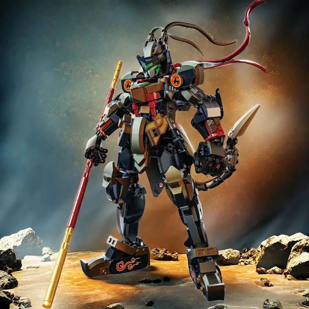 Черный Вуконг Конструктор Игровой Периферийный Подвижные Суставы Мех Фигурка Модель Кирпичики Настольный Декор Детские Игрушки Праздничные Подарки