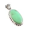 Натуральный драгоценный камень хризопраз, стерлинговое серебро 925 пробы, ювелирный кулон 1,4 дюйма, A4u21