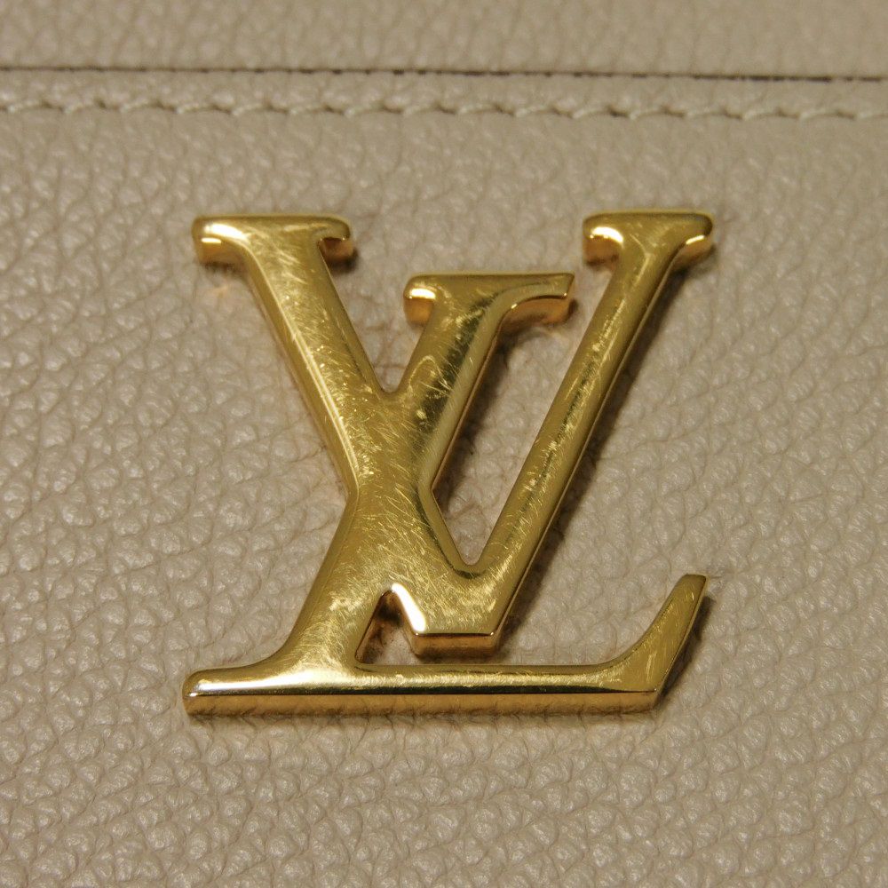 Б/у 12564 Кошелек Lockme на молнии по кругу M80100 7943 Логотип LV на молнии по кругу RFID Подпись LV Зеленый Унисекс из Японии ОРИГИНАЛ