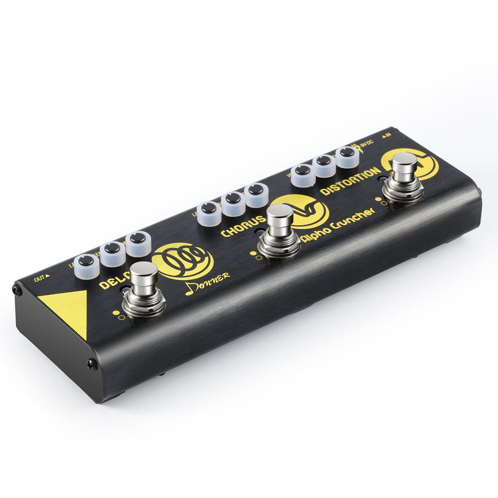 Donner Multi Effector for Guitar Alpha Cruncher 3 Effects Digital Circuit Compact "Delay, Chorus, Distortion"