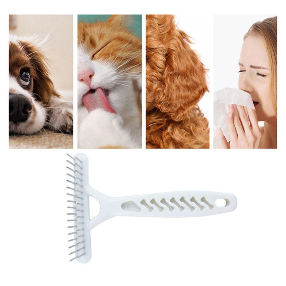 Stainless Steel Dog Rake Comb Double Row Dog Hair Fur Shedding Remove Dog Comb Brush Grooming