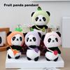 Cartoon Panda Animal Doll Pendant Soft Cotton Stuffed Plush Hanging Ornament Mini Panda Wear Fruit Hat Plushies