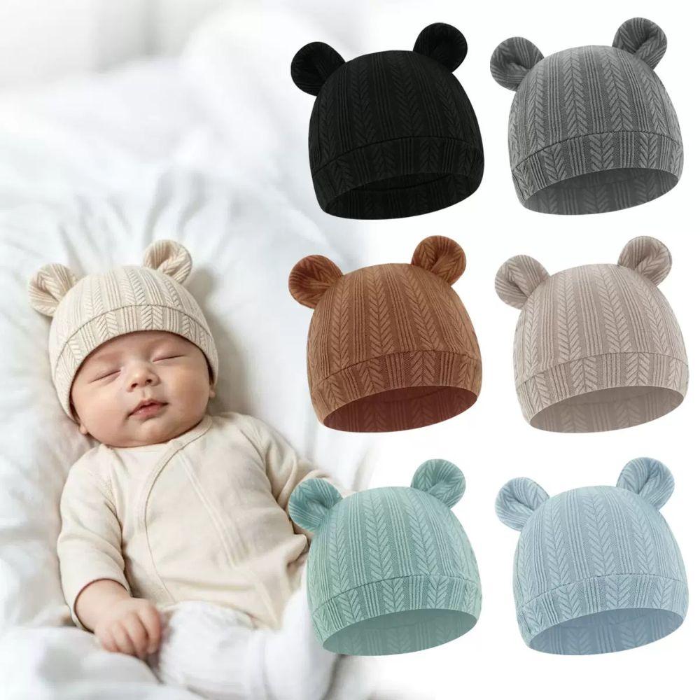Warm Children's Winter Hat Knitted Baby Hat Glove Set Fashion Bear Ear Earflap Hat Girls