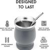230ML Mate Cup 304 Stainless Steel Double Wall 8oz Portable Tea Mug Mate Tea Gourd with 2 In 1 Straw Spoon Give Cleaning Brush