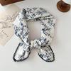 70% Cotton Linen Small Square Silk Scarf - Korean Style Floral Design for Versatile Neckwear and Decorative Use