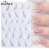 French Style Lines DIY Colorful Sparkly Line Decal Powder 3D Transfer Slider Images Nail Sticker