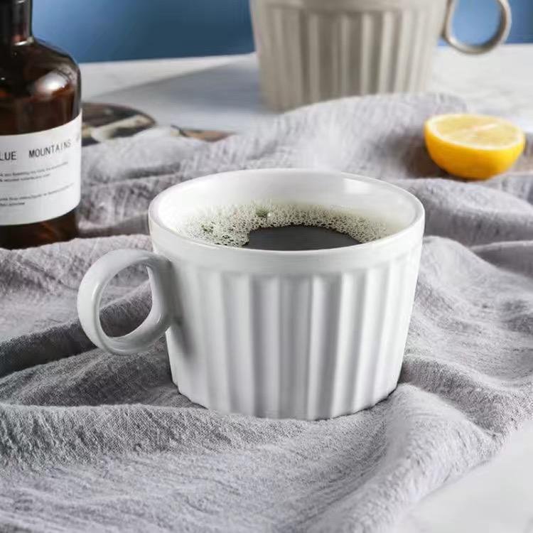 Simple Cup Mug Style Nordic Solid Color Texture Ceramic Water Cup Mug Coffee Cup Drinking Cup