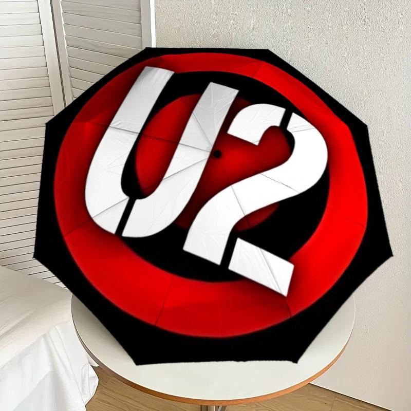 1pc U2, Music Band Logo Automatic Open/Close Umbrella, Lightweight Design for Everyone,Durable Canopy yy251014037