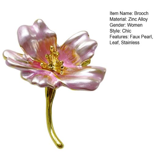 Женская брошь вишни в цвету из нержавеющей стали, изысканная винтажная противоскользящая износостойкая брошь с воротником пальто, шляпа, шарф, украшение, булавка для одежды, украшения для одежды