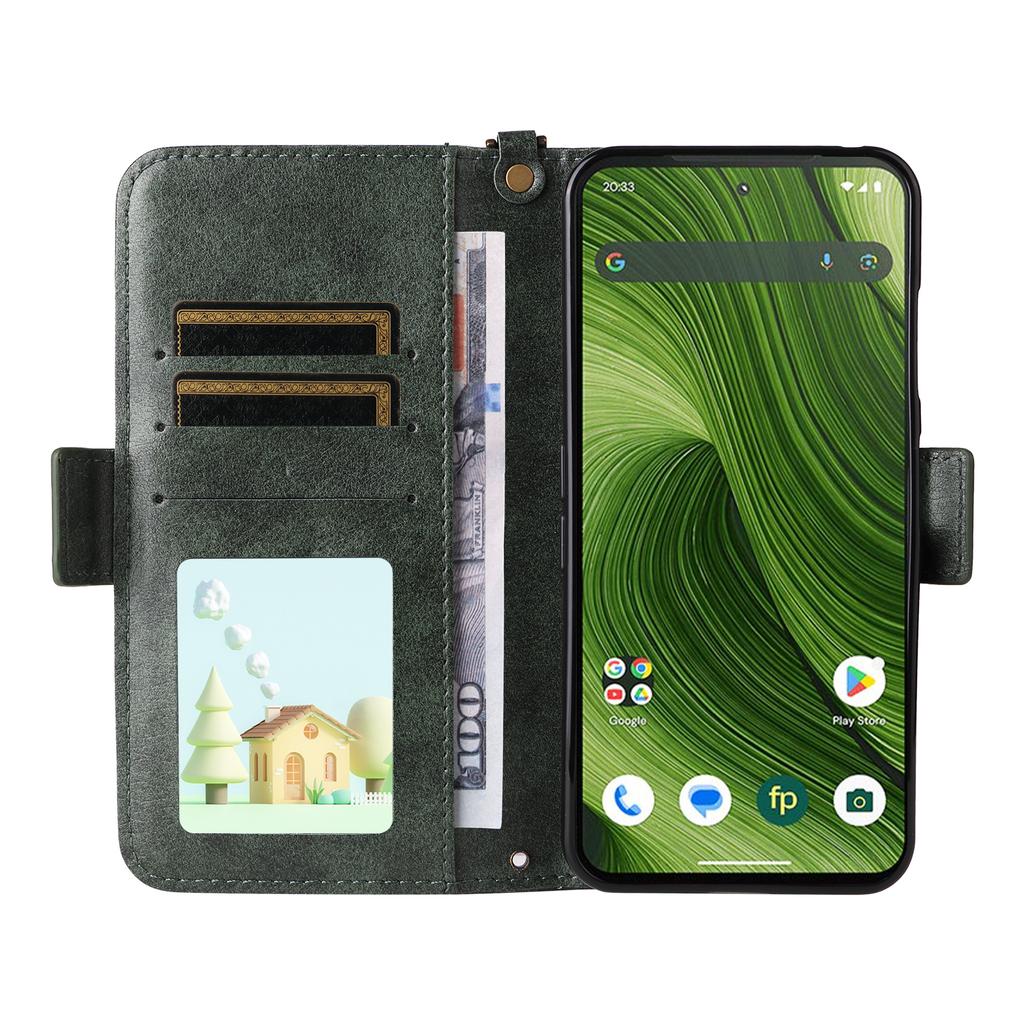 For Fairphone 6 Leather Case Magnetic Closure Wallet Stand Phone Cover with Crossbody Strap