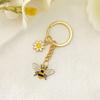 Mini Garden Key Chains Cartoon Metal Enamel Pendant Creative Bee Flower Key Ring  Jewelry Gifts