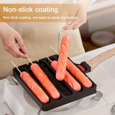 Сковорода для сосисок, 5 решеток, сковорода для сосисок, корн-дог, антипригарное покрытие
