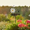 Garden Stake Welcome Windmills Bicycles Flower Wind Spinner Outdoor Spinning Wheels Yard Insert Decorative Iron Stakes