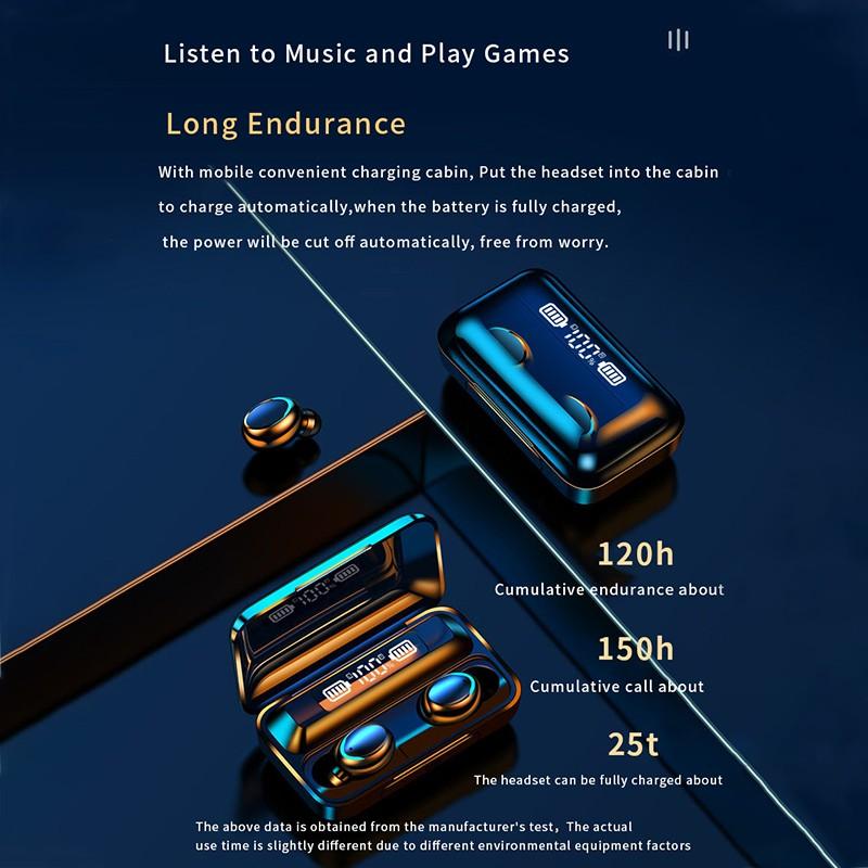Беспроводная Bluetooth-гарнитура со светодиодной подсветкой и сенсорным дисплеем для упражнений TWS Dual Ear 5.0