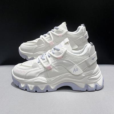 Папины кроссовки весна и осень новые круглый носок шнуровка повседневные универсальные студенческие жареные уличные толстая подошва пара шнурков женская обувь