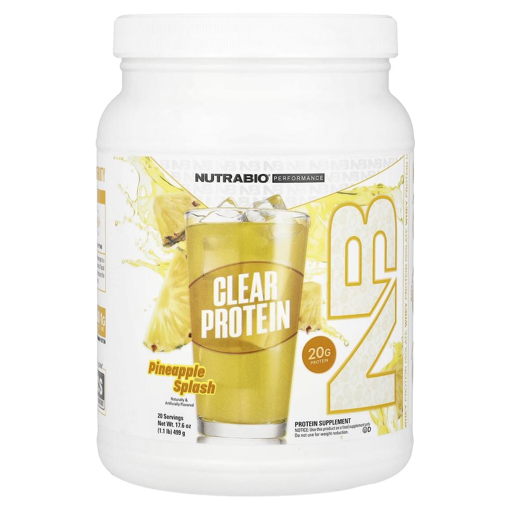 NutraBio Performance, Clear Protein, Pineapple Splash, 1.1 Lb (499 G)