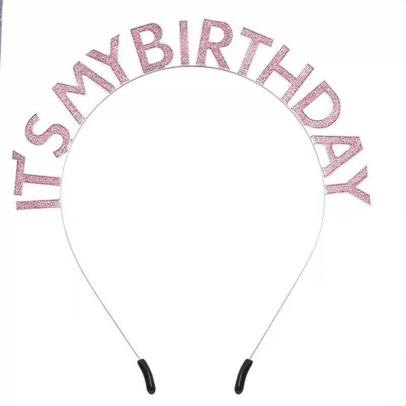 Радужная повязка на голову с капельками масла 'Это мой день рождения' - Европейский и американский стиль, корона на день рождения