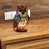 Dolphin Shape Night Light Colorful Stained Resin Animal Cat Horse Elephant Lion Cock Owl Wolf Table Lamp Home Decoration