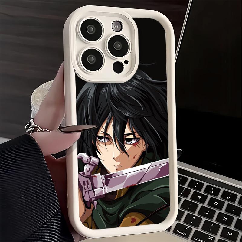 Чехол для телефона iPhone 17 Air 16E 15 16 Pro Max A-Атака на Титанов Микаса Чехол 14 Plus 13 12 Mini Мягкий силиконовый Fundas