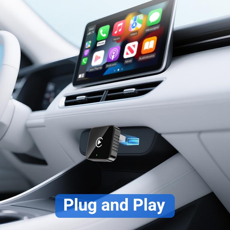 XUDA 2 в 1 AI Box Мини-адаптер Проводной на Беспроводной Carplay и Android Auto Совместим с 99% Автомобилей Plug and Play WiFi Смарт-донг