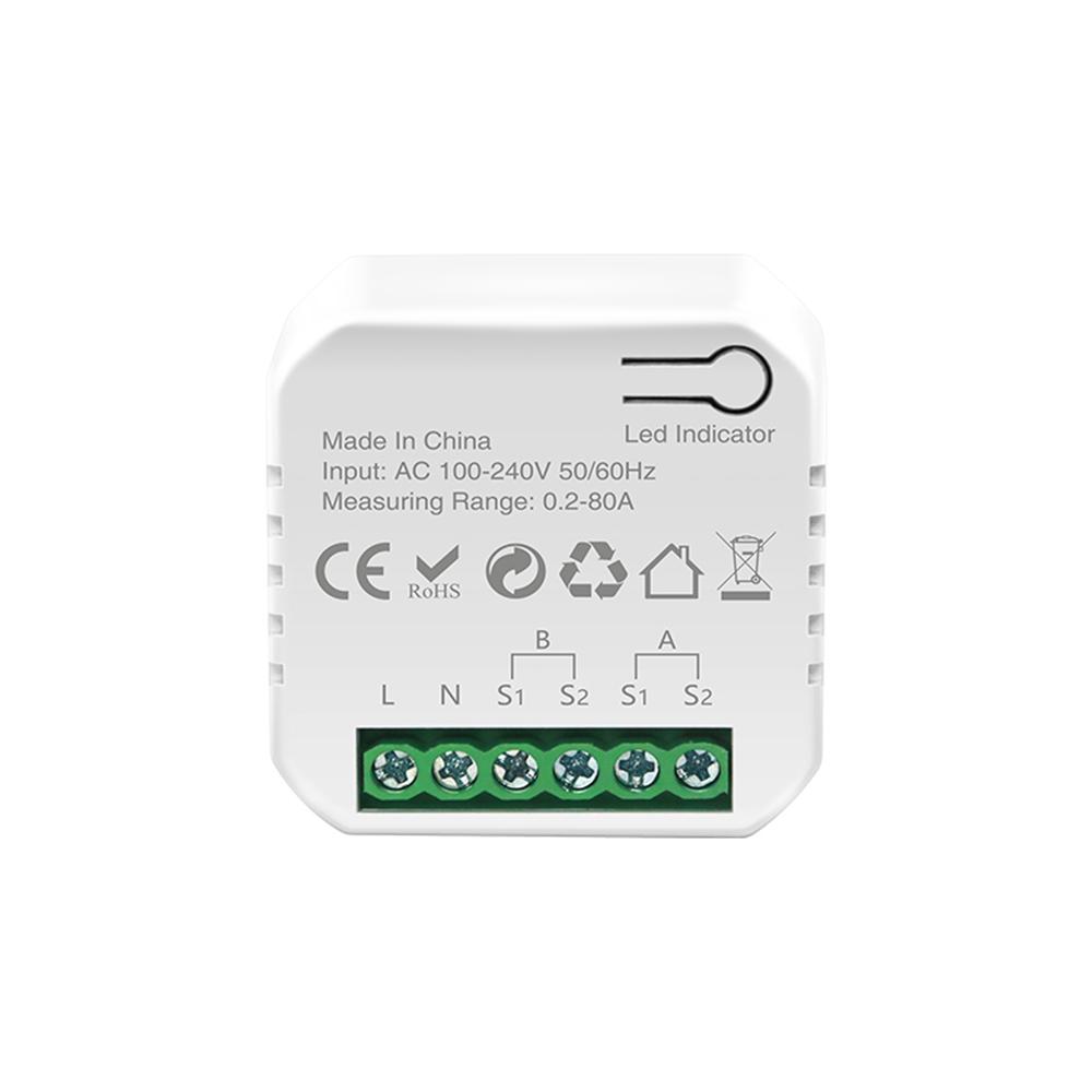 Smart Energy Meter Power Consumption Monitor with 2 80A CT Clamp Electrici Statistics Current Electrici U for Detecting Solar Photo