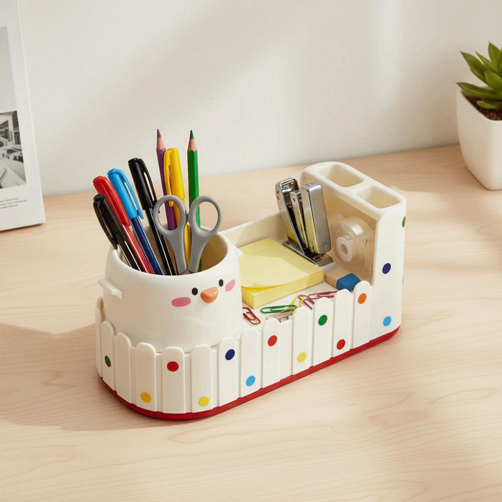 Multiple Compartments Pen Holder Large Capacity Pen Storage Box Organization Desk Organizer Study