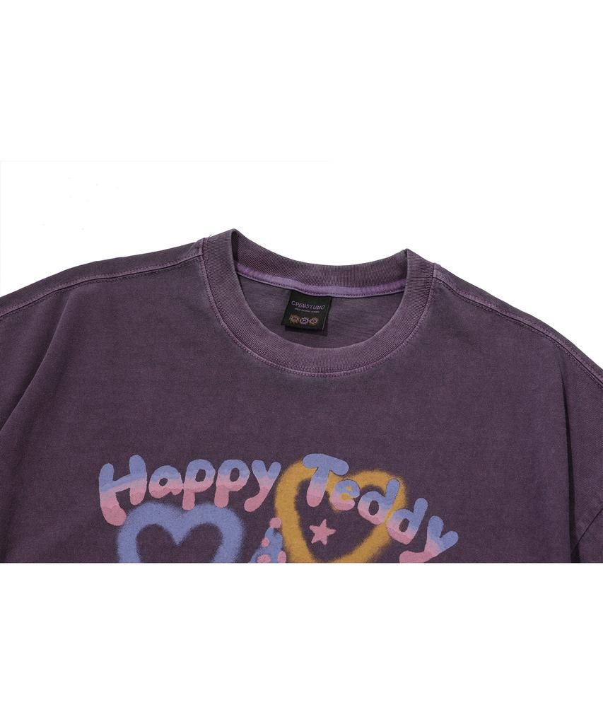 CPGN STUDIO Blush Teddy Pigment Short Sleeve Tee Ash Purple
