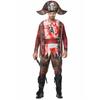 Halloween Adult Pirates of the Caribbean Costume, Masquerade Bloodstained Zombie Ghost Skeleton Captain