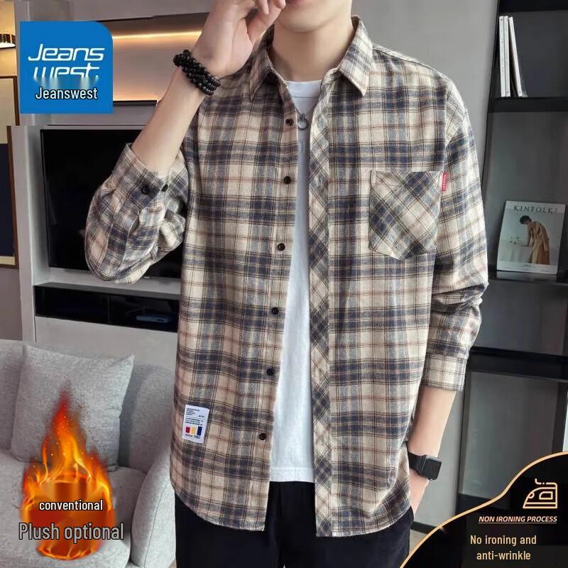 Мужская клетчатая рубашка с длинным рукавом Jeanswest