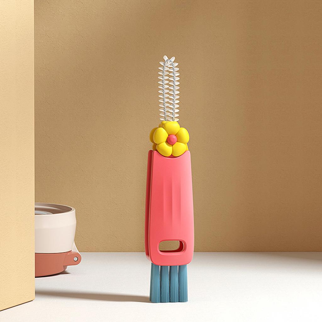 Щетка для чистки крышек чашек 3 в 1, многофункциональная губка для бутылок, дорожные кухонные аксессуары, пластиковый материал