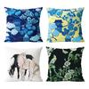 Декоративная наволочка с рисунком цветов, птиц и деревьев для спальни, гостиной, квадратная подушка, наволочка