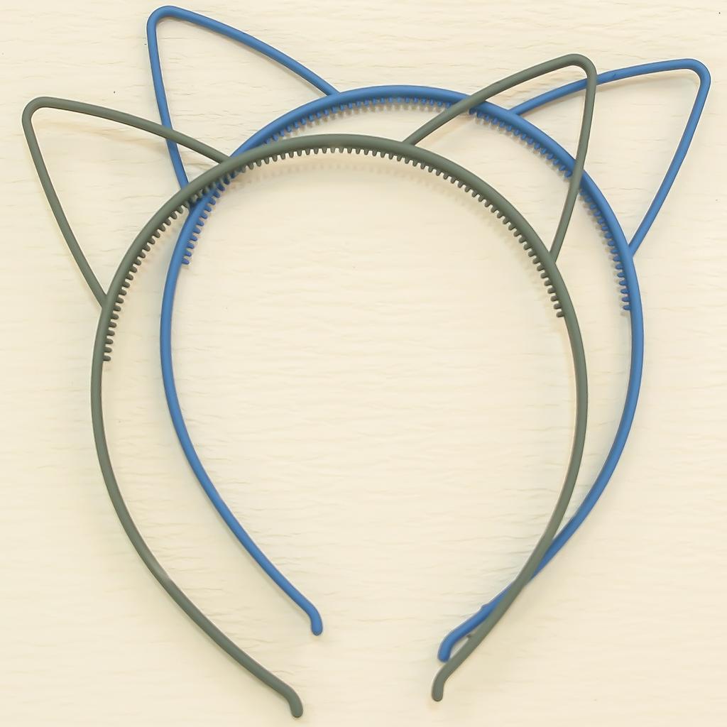 12pcs/set Girls Cat Ear Headbands Matte Cat Ears Headband Plastic Teeth Hairbands Family Decoration Party Hair Accessories