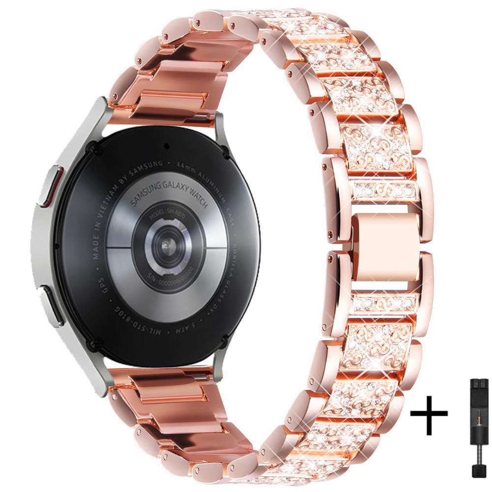 20 мм 22 мм Алмазный ремешок для Samsung Galaxy Watch 7/6/5 pro/4/Classic/active Gear s3 Металлический браслет Huawei GT/2/GT2/3 Pro 4 ремешок