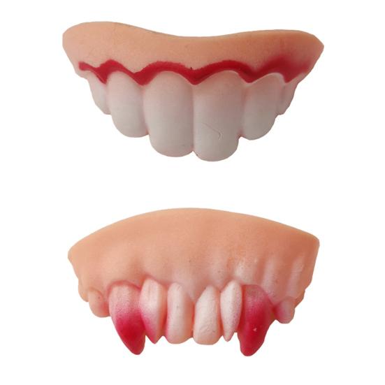 10Pcs Funny Vampire Zombie Denture Teeth Halloween Cosplay Costume Trick Toys