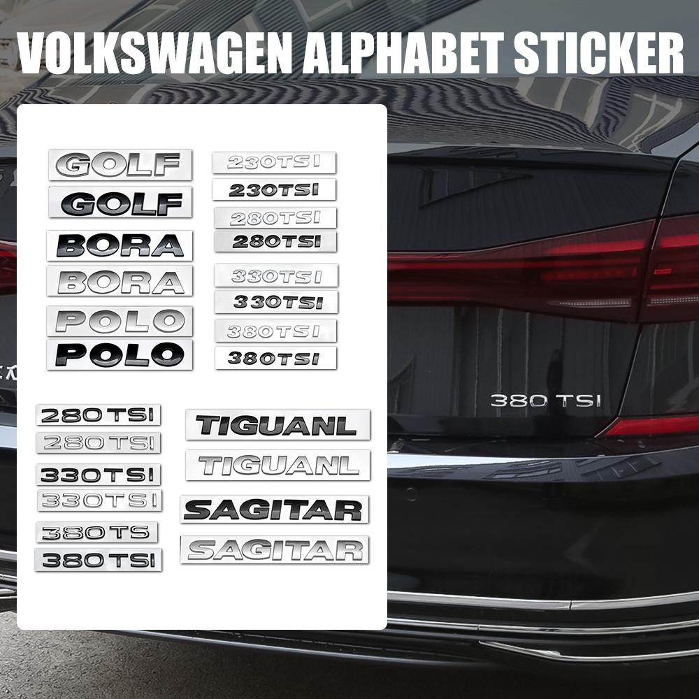 SVLHP1 For Volkswagen VW GTI Golf8 Polo Passat CC Tiguan R32 RLine Bora CC Caddy Touareg 3D ABS Car Trunk Logo Sticker Auto Accessories