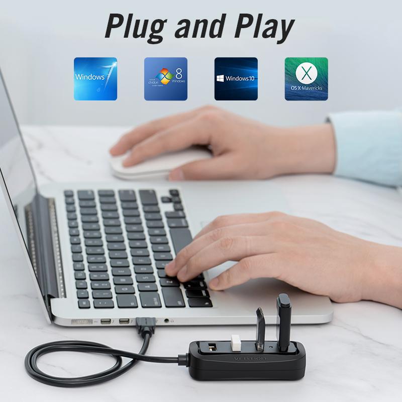 Vention USB HUB Высокоскоростной 4-портовый концентратор USB 2.0 USB-порт Портативный OTG-концентратор USB-разветвитель