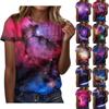 Женская повседневная свободная футболка с принтом, круглый вырез, пуловер, короткий рукав, топ